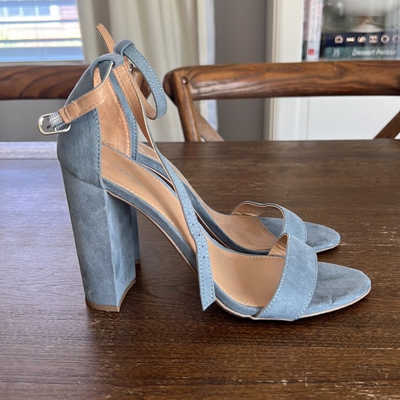 Blue Faux Suede Heels Merona Brand size 9 - Picture 2 of 4